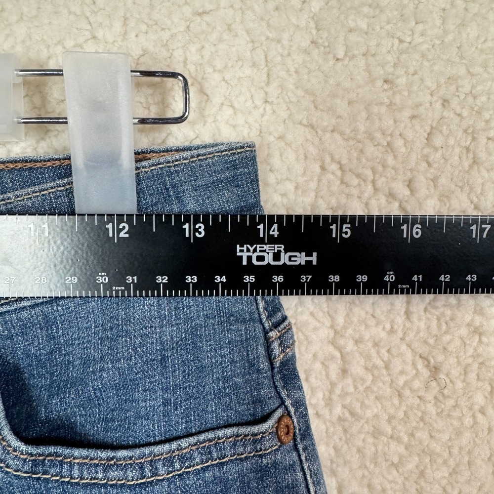Levi's 512 Perfectly Slimming Denim Mini Skirt Sz 8 Medium Frayed Hem Pencil - Picture 4 of 6